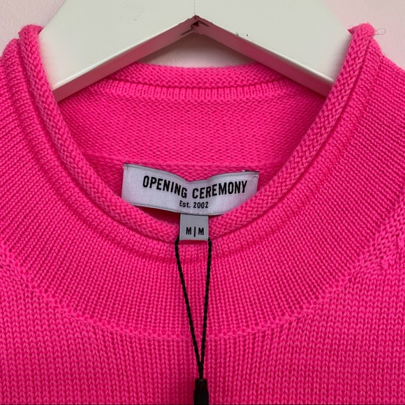 NEW! Opening Ceremony Merino Wool Knit Sweater Hot Pink, Medium - Picture 4 of 10